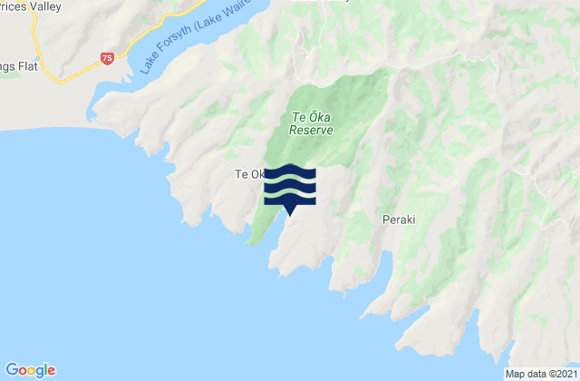 Te Oka, New Zealandの潮見表地図