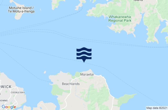 Te Pene Beach, New Zealandの潮見表地図