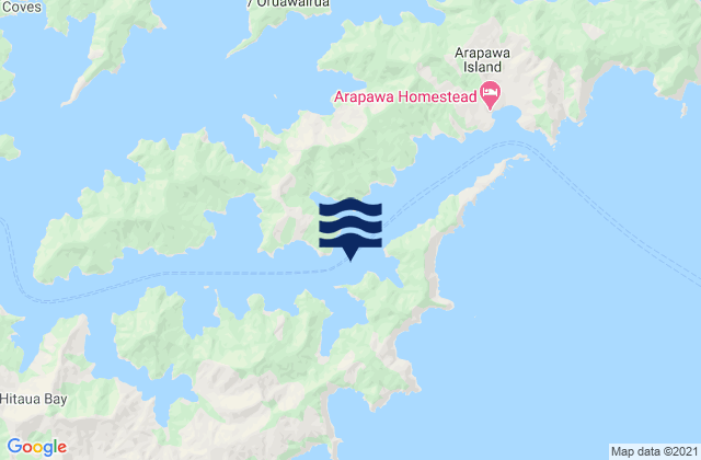 Te Rua Bay, New Zealandの潮見表地図