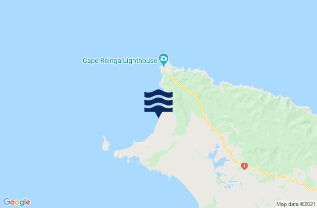 Te Werahi Beach, New Zealandの潮見表地図