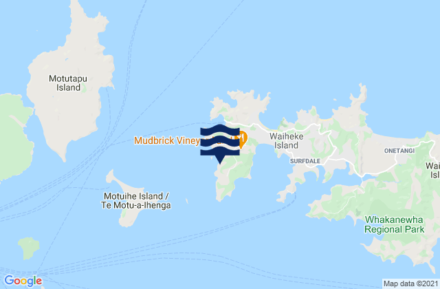 Te Wharau Bay, New Zealandの潮見表地図