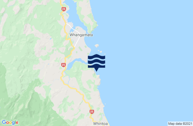 Te Whatipu Rocks, New Zealandの潮見表地図