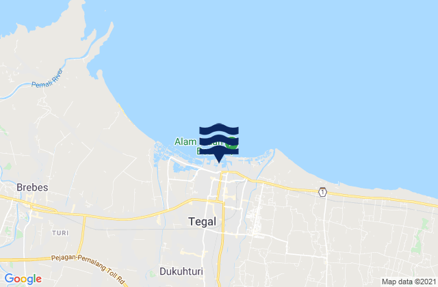 Tegal, Indonesiaの潮見表地図