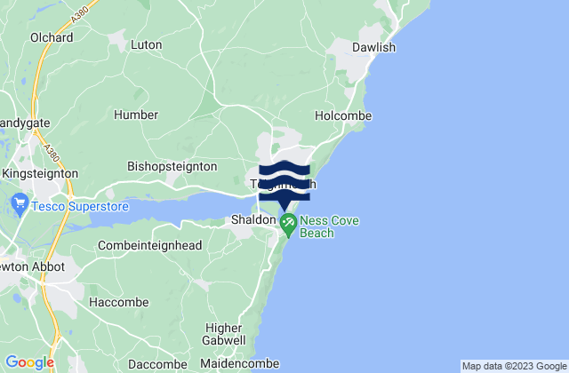Teignmouth Back Beach, United Kingdomの潮見表地図
