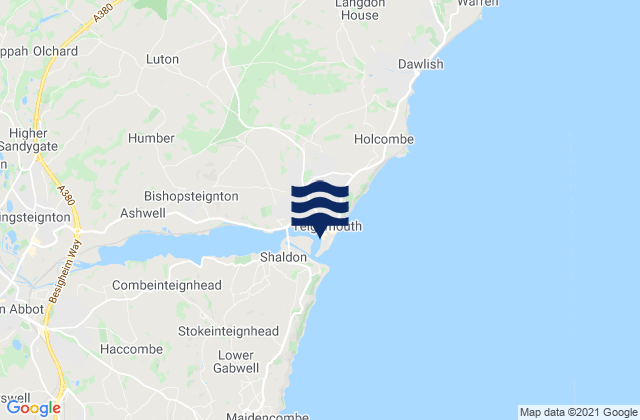 Teignmouth, United Kingdomの潮見表地図