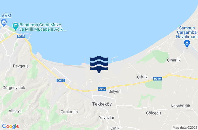 Tekkeköy, Turkeyの潮見表地図