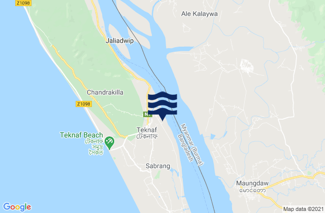 Teknāf, Bangladeshの潮見表地図