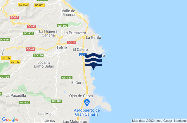 Telde, Spainの潮見表地図