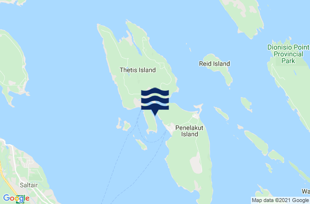Telegraph Harbour, Canadaの潮見表地図