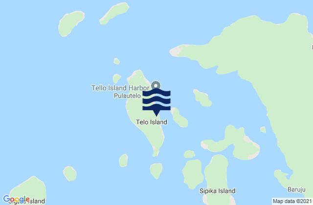 Telo Island Batoe Islands, Indonesiaの潮見表地図