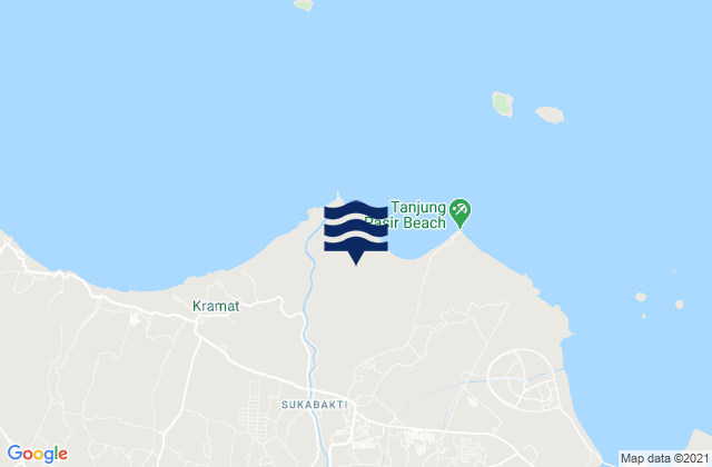 Teluknaga, Indonesiaの潮見表地図
