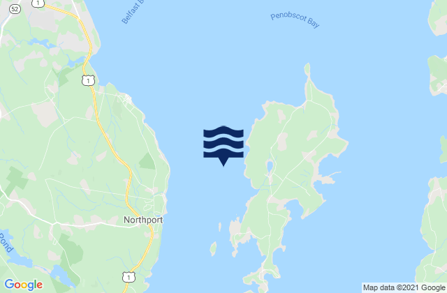 Temple Heights NE of W Penobscot Bay, United Statesの潮見表地図