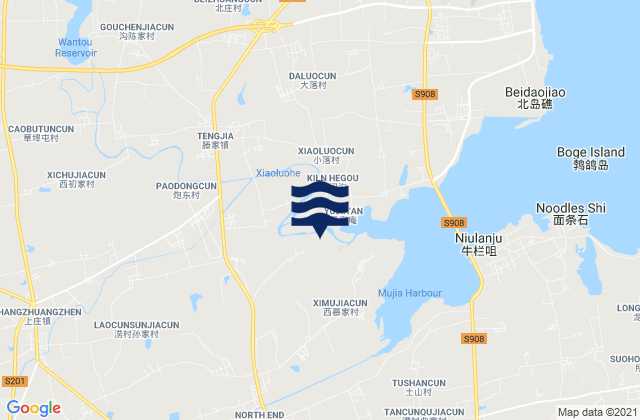 Tengjia, Chinaの潮見表地図
