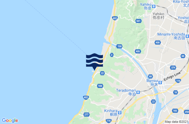 Teradomari, Japanの潮見表地図