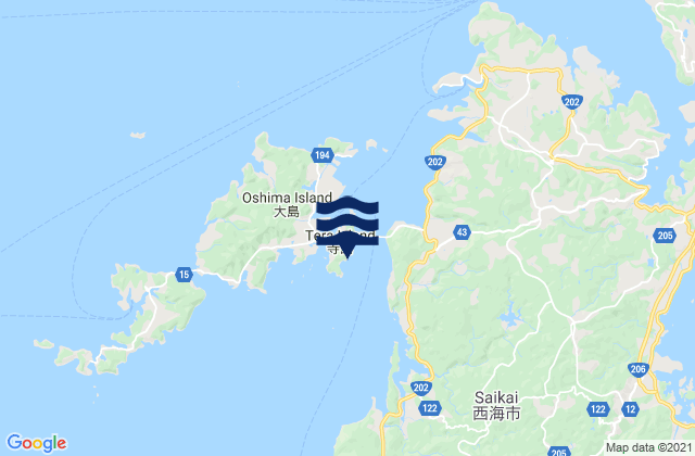 Terashima Suido, Japanの潮見表地図