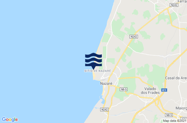 Terceira - Praia do Norte, Portugalの潮見表地図