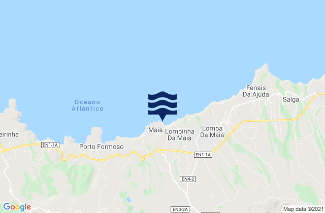 Terceira - Santa Catarina, Portugalの潮見表地図