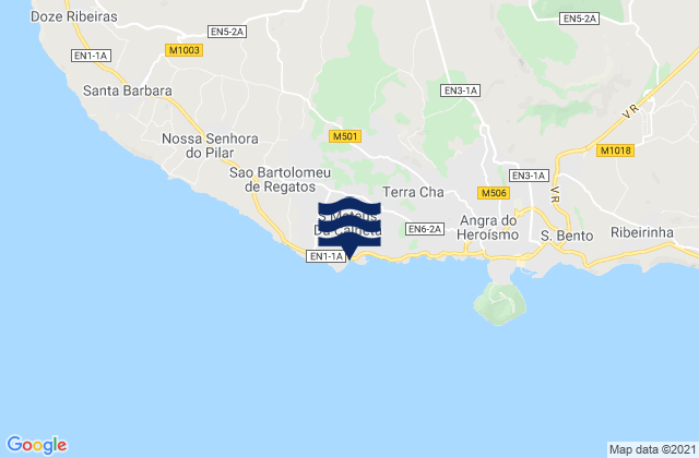Terceira - Sao Mateus da Calherta, Portugalの潮見表地図
