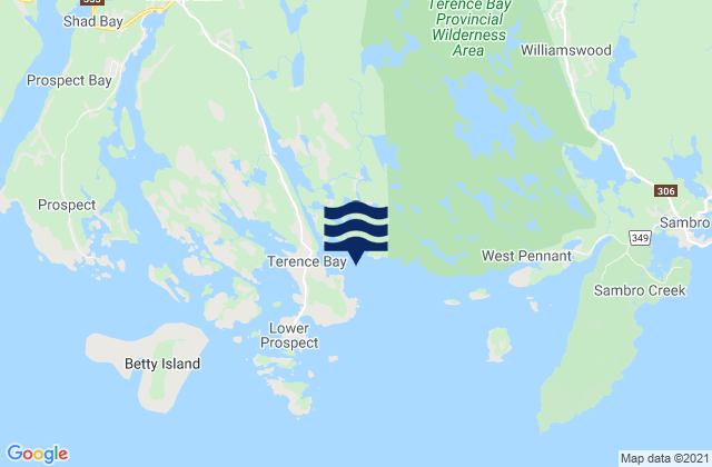 Terence Bay, Canadaの潮見表地図