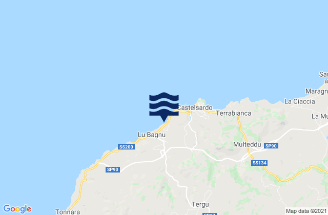 Tergu, Italyの潮見表地図