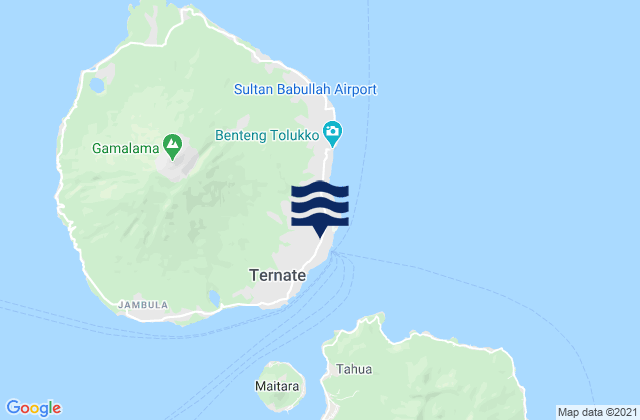 Ternate Halmahera Island, Indonesiaの潮見表地図