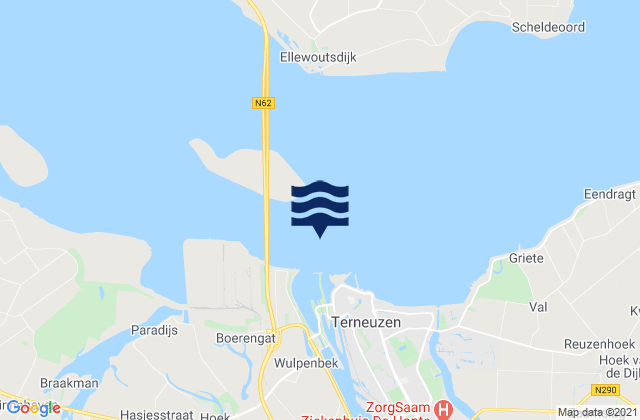 Terneuzen, Netherlandsの潮見表地図