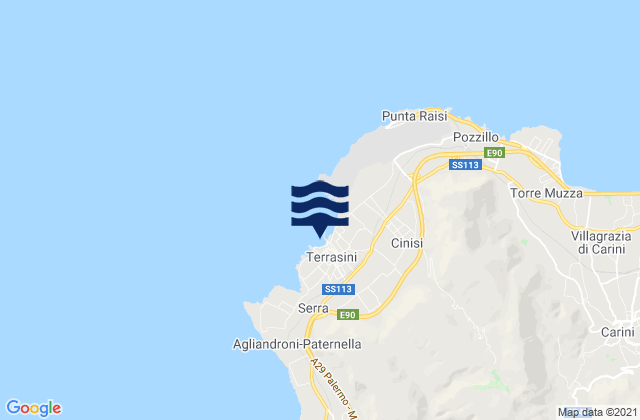 Terrasini Favarotta, Italyの潮見表地図