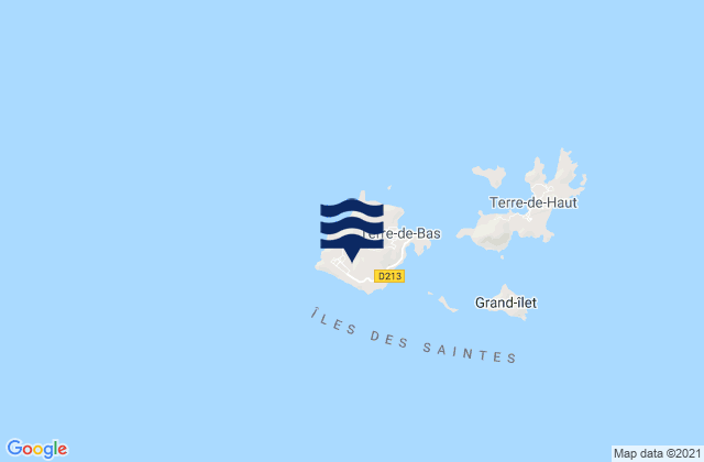 Terre-de-Bas, Guadeloupeの潮見表地図