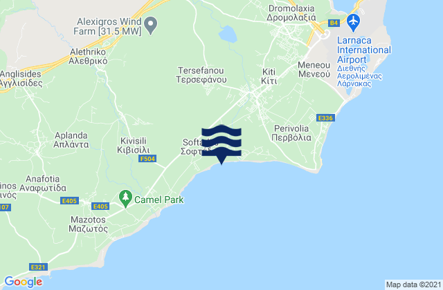Tersefánou, Cyprusの潮見表地図