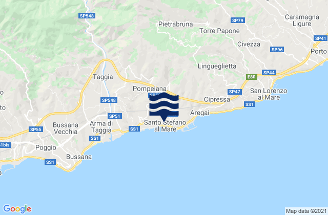 Terzorio, Italyの潮見表地図