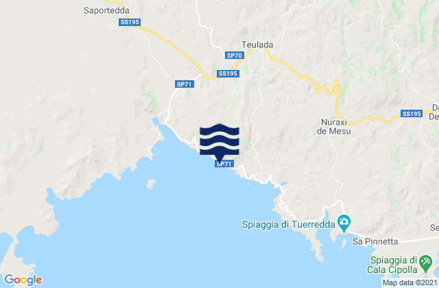 Teulada, Italyの潮見表地図
