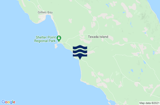 Texada Island, Canadaの潮見表地図
