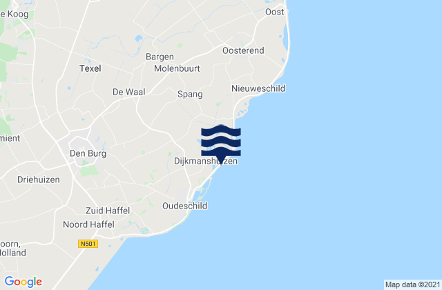 Texel, Netherlandsの潮見表地図