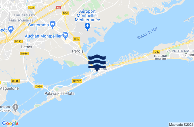 Teyran, Franceの潮見表地図