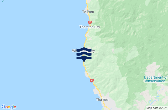 Thames - Rocky Point, New Zealandの潮見表地図