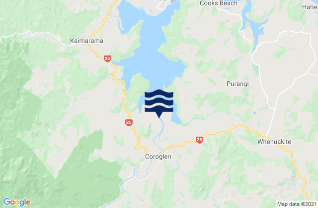 Thames-Coromandel District, New Zealandの潮見表地図