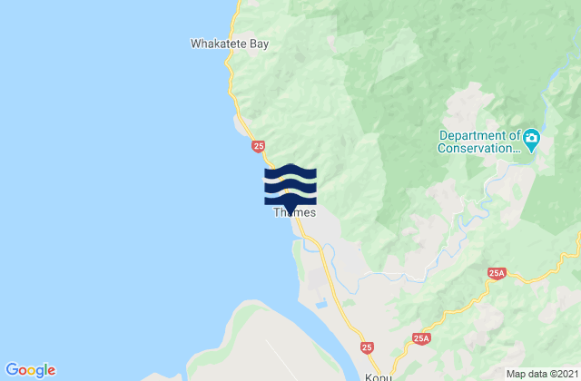 Thames, New Zealandの潮見表地図