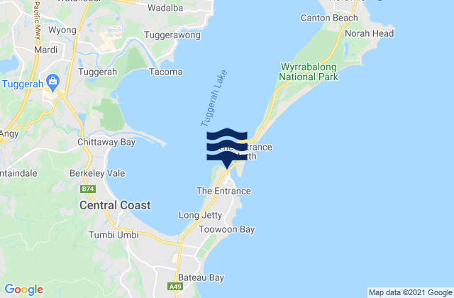 The Entrance, Australiaの潮見表地図