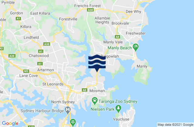 The Spit, Australiaの潮見表地図