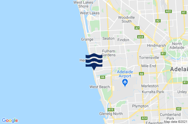 Thebarton, Australiaの潮見表地図