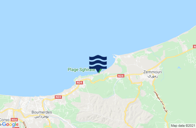 Thenia, Algeriaの潮見表地図
