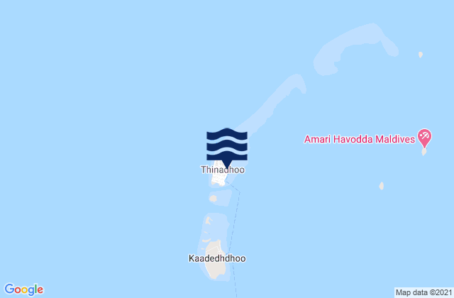 Thinadhoo, Maldivesの潮見表地図