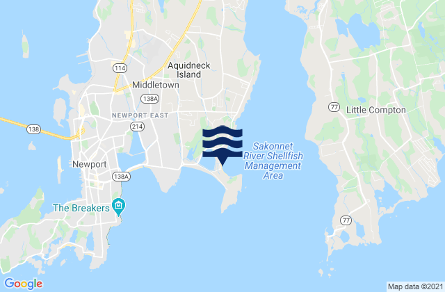 Third Beach Middletown, United Statesの潮見表地図