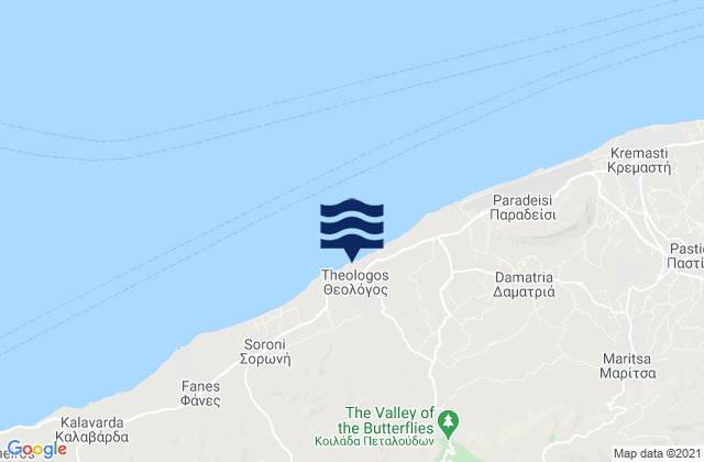 Tholos, Turkeyの潮見表地図