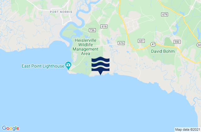 Thompsons Beach, United Statesの潮見表地図