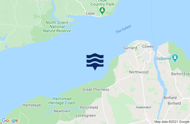 Thorness Bay, United Kingdomの潮見表地図