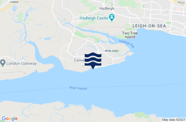 Thorney Bay Beach, United Kingdomの潮見表地図