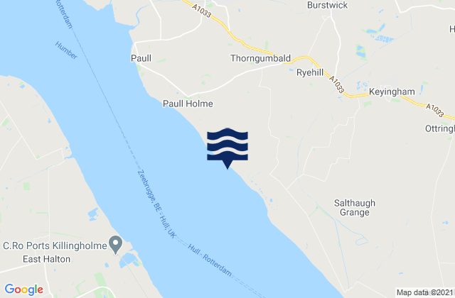 Thorngumbald, United Kingdomの潮見表地図