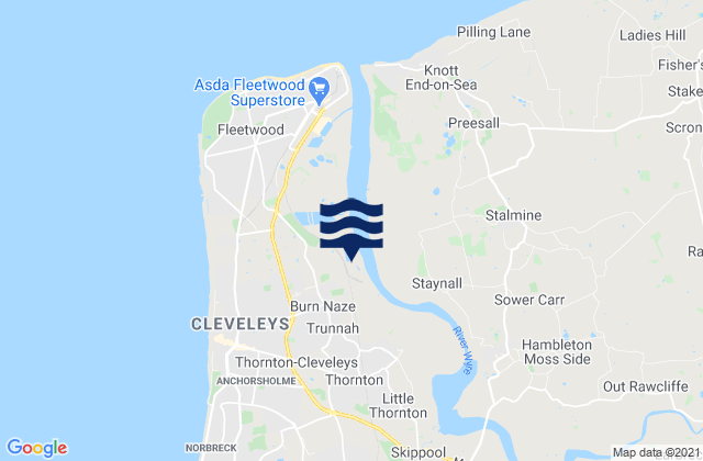 Thornton-Cleveleys, United Kingdomの潮見表地図
