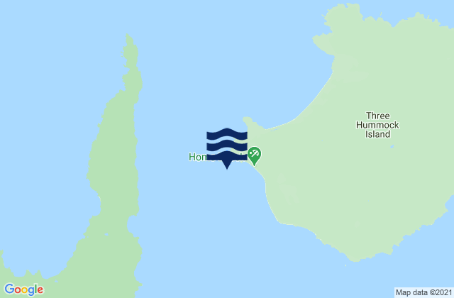Three Hummock Island, Australiaの潮見表地図